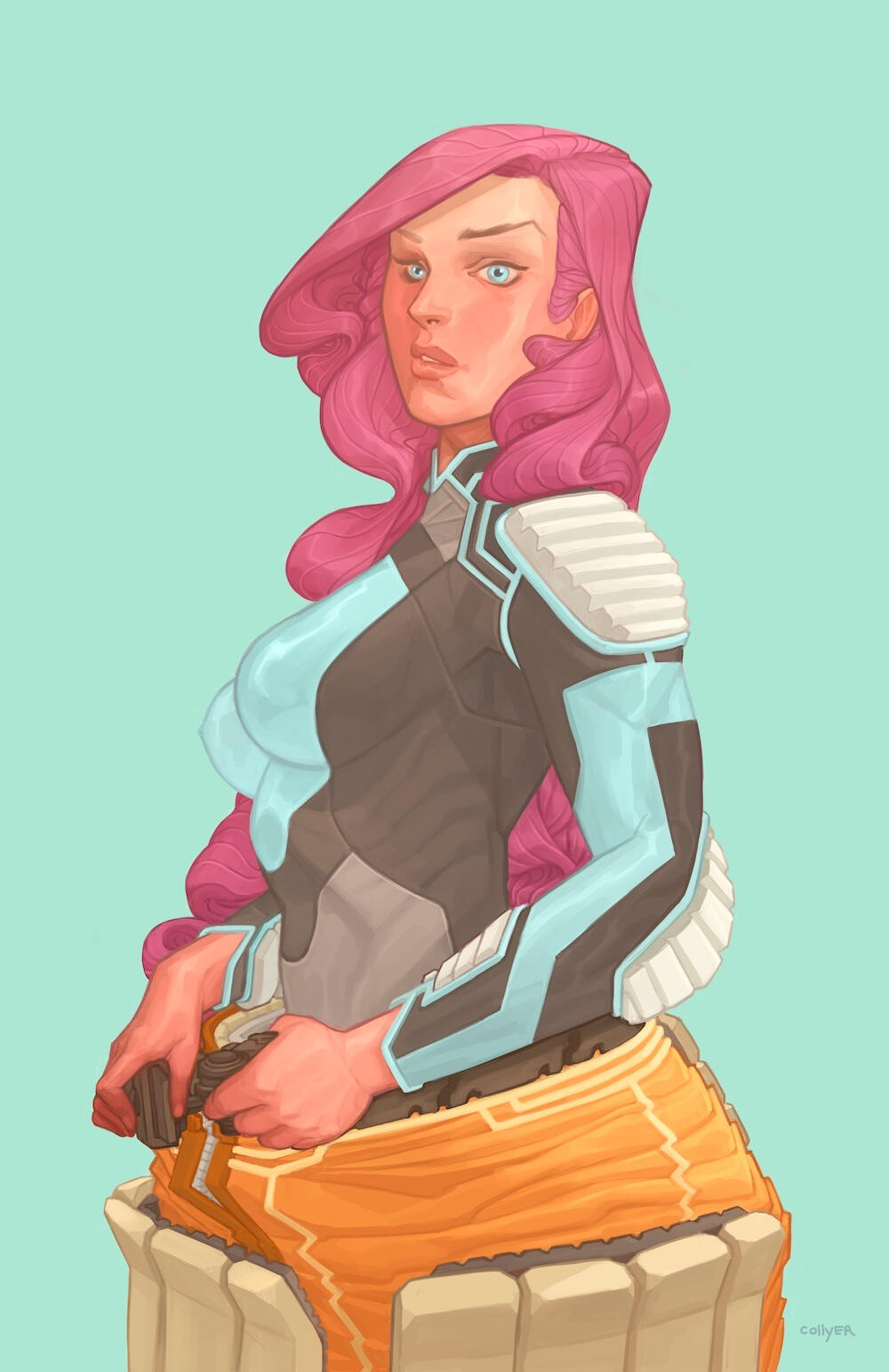 Woman in Space Suit (Painting)